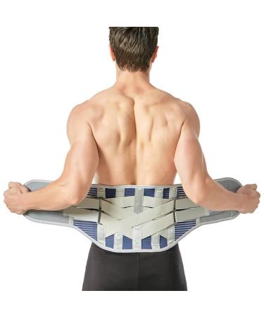 Oakye back corrector lumbar spine back support belt herniated disc orthopedic waist support with removable double -pull belt cushions and steel rails health and relaxation (G Onecolor XXL