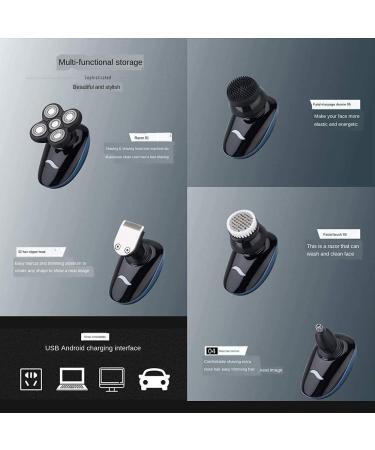 KouRy 5 in 1 Electric Shaver for Men | USB Fast Charging IPX7 Waterproof Rotary Razor & Grooming Set - Hair Clippers Facial Brush Nose Trimmer - Buy Online on GoSupps.com