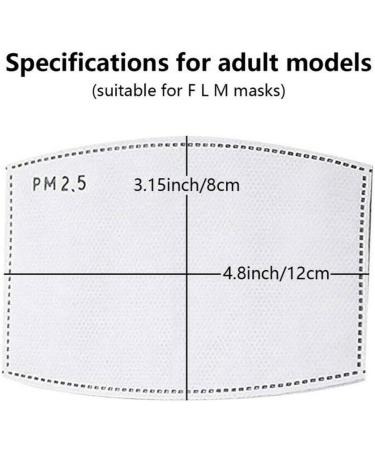 50pc PM 2.5 Carbon Activated Filter Inserts for Face Coverings - 5 Layer Protection Replacements - Buy Online on GoSupps.com