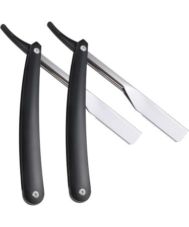 Minkissy 2pcs Men's Straight Blade Razors - Premium Barber Shaver Set for Smooth Grooming | International Shipping Available - Buy Online on GoSupps.com