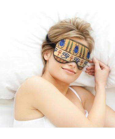 Egyptian Ornament Sleep Mask Eye Cover for Sleeping Blindfold with Adjustable Strap Blocks Light Night Travel Nap for Men Women - Buy Online on GoSupps.com