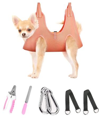 Fotiluck Pet Dog Grooming Hammock for Dogs & Cats, Dog Hammock for Grooming Dog Grooming Harness Bag with Nail Clippers Dog Sling Dog Hanging Harness for Nail Trimming Cat & Small Dog