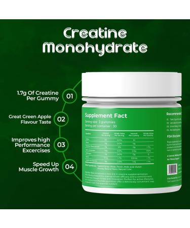 Creatine Monohydrate Gummies Pouch & Bottle Bundle for Men & Women | 5000mg of Creatine Gummie Per Serving | Zero Sugar Gluten Free & Halal | Pack of 90 | Blueberry & Green Apple Flavour - Buy Online on GoSupps.com