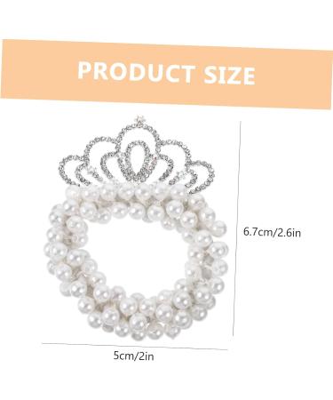 FRCOLOR Pearl Hair Tie Pearl Beaded Hair Tie Ponytail Holder Pearl Hair Scrunchies Hair Scrunchies for Girls Girl Hair Scrunchies Pearl Beads Hair Tie Crown Child Hair Accessories Alloy - Buy Online on GoSupps.com