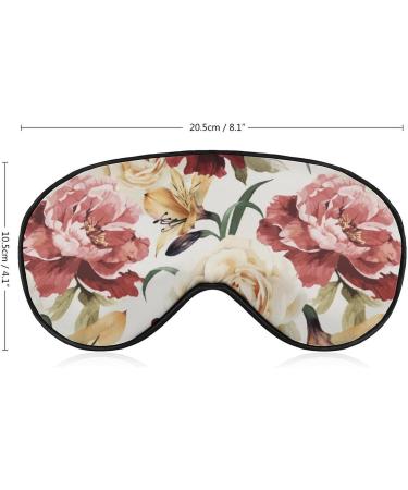 LynaRei Watercolor Rose Sleep Mask - White Red Flower Blindfold for Full Night's Sleep, Travel, and Nap - Buy Online on GoSupps.com