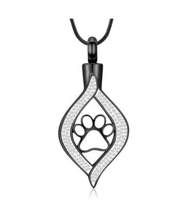 Vccwyqk urn necklace for ashes the eye of my heart urn keepersake with dog/cat paw memorial urn jewelry stainless steel memorial gift for human pet b
