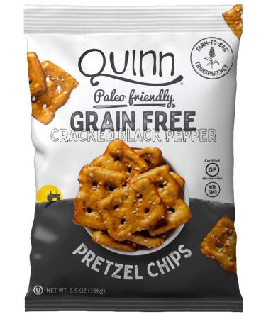 Quinn Popcorn Pretzel Chips Grain Free Cracked Black Pepper 5.5 oz (156 g)