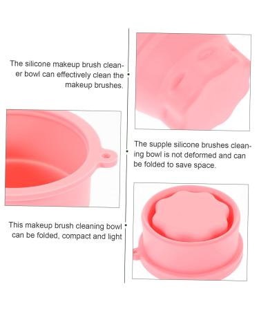 FOMIYES Retractable Silicone Scrub Cup - Multifunction Makeup Brush Cleaner Tool | Drying Rack & Cleaning Bowl | Pink | 9.20x9.20x8.60CM - International Shipping Available - Buy Online on GoSupps.com