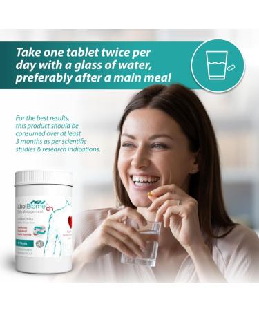 CholBiomeCH Probiotic Supplement 4 Billion CFU Dual Action Cholesterol Health 40 Tablets - Buy Online on GoSupps.com