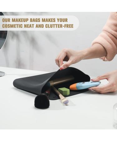 FERYES Silicone Makeup Bag - Premium Travel Toiletry Bag for Women - Easy Carry Cosmetic Bag for Beauty Tools and Brushes (Black) - Buy Online on GoSupps.com