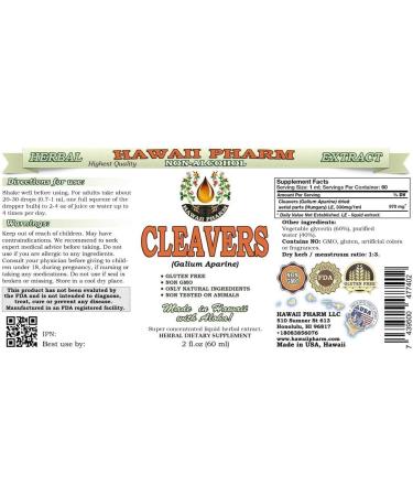 Organic Cleavers Alcohol-Free Liquid Extract 2 oz - Natural Herbal Supplement - Buy Online on GoSupps.com