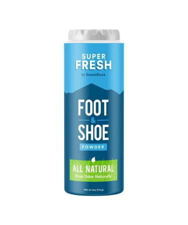 Natural Odor Eliminator Foot Powder & Shoe Deodorizer - Stop Stinky Feet & Shoe Odor. Super Fresh Foot and Shoe Powder by SweatBlock