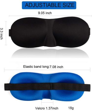 ZEKUI 3D Contour Sleeping Eye Mask - 100% Blackout Travel/Siesta Eye Shade for Men and Women - Soft and Comfortable Blindfold (Black/Blue/Purple) - Buy Online on GoSupps.com