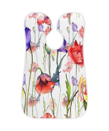 Buy Poppy Flower Beard Bib Apron - Non-Stick Waterproof Hair Catcher for Men | Perfect Grooming Gift with Suction Cups - Buy Online on GoSupps.com