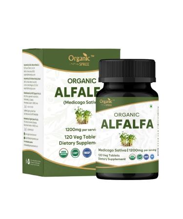 Alfalfa 120 Tablets | Medicago Sativa (Alfalfa) | USDA Organic Certified | Superfood Supplement with Vitamins and Minerals* | Dietary Supplement 120tab 120 Count (Pack of 1)