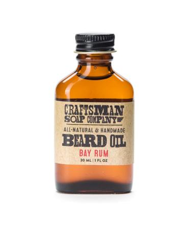 Beard Oil Bay Rum Scent in 1-oz Glass Flask