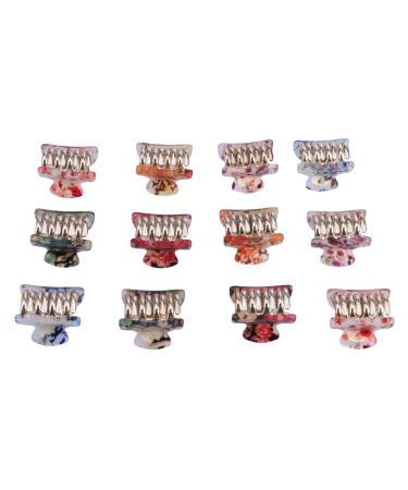 Beaupretty 12pcs Small Acrylic Hair Claw Clips Plastic Non-Slip Hair Clip Clips Floral Hair Clips for Girls Lady