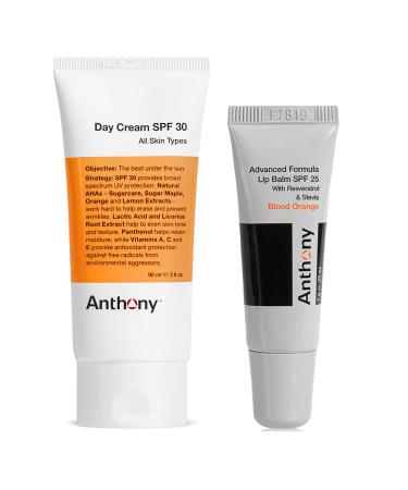 Anthony Day Cream SPF 30 Men s Face Moisturizer with Sunscreen 3 Fl Oz 25 SPF Lip Balm with Sunscreen for Lips