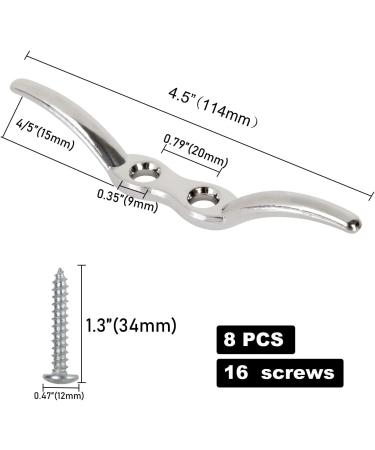 APACALI Metal Rope Cleats Boat Cleat Set - 2, 4, 6 Inch Sizes - Mounting Screws Included - Ideal for Boat Deck, Dock, or Home Decor - 8pcs - Buy Online on GoSupps.com