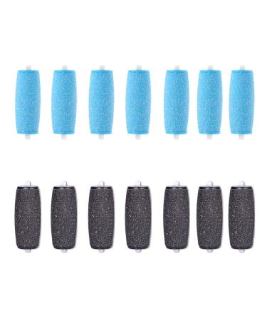14-pack extra coarse mineral replacement rolls compatible with Velvet Smooth corneal remover refill rollers with diamond particles (7 extra rough and 7 uniform rough)