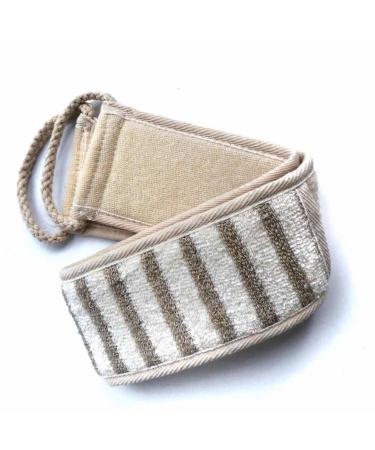 Back Scrubber for Shower-Exfoliating Body Wash Belt -Shower Scrubber for Body for Men and Women -Natural Exfoliator Loofah Remover Back Acne Cleaner Loofa Natural Cotton Bath Luffa