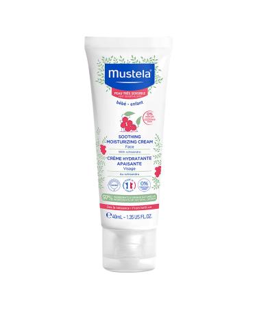 Mustela Baby Soothing Moisturizing Cream - Face Moisturizer for Very Sensitive Skin - with Natural Avocado & Schizandra Berry - Fragrance-Free - 1.35 fl. oz. New packaging