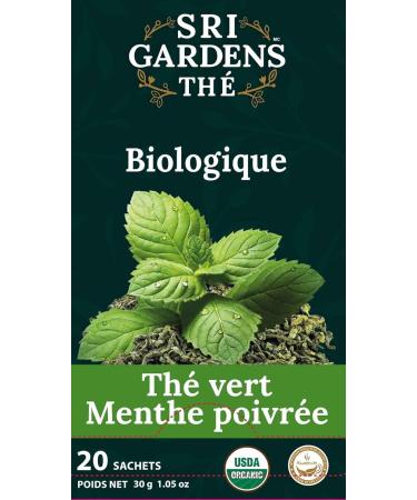 Sri Gardens Tea Green Tea Peppermint Tea Bags 20 count - Buy Online on GoSupps.com