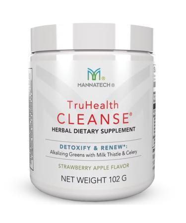 Mannatech TruHealth Cleanse - Strawberry Apple Flavor - Powder Drink for Healthy Body Support Alkalizing Greens Blend Vitamin B6 Prebiotic Fiber & Digestive Enzymes - Net Wt. 102g