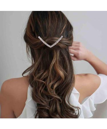 Cimenexe Bohemian Crystal Arrow Hair Clip Rhinestone Bar Hair Barrette Cz V Shape Hairpin Gold Rhinestone Hair Pins Clips Vintage Headwear Decorative Hair Accessories Jewelry for Women and Girls - Buy Online on GoSupps.com