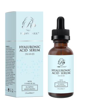 ROSVANEE Hyaluronic Acid Serum for Face 60ml 5% Hyaluronic Acid + Vitamin B5 with Niacinamide Anti Aging Serum Intense Hydration Moisture Vegan and Paraben-Free