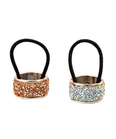 Lurrose 4pcs Rhinestone Glitter Ponytail Holders - Gothic Punk Hair Accessories | Elastic Metal Hair Ties for Trendy Styles - Buy Online on GoSupps.com