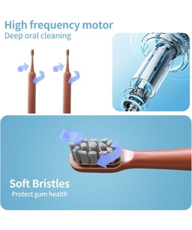 Rechargeable Sonic Electric Toothbrush for Adults - High Vibration Teeth & Gum Care 3 Modes Soft Dupont Brush Heads 2-Minute Timer - Shop Internationally - Buy Online on GoSupps.com