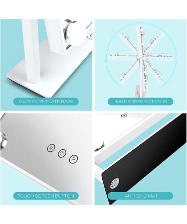 Tovendor 20 Inch Hollywood Mirror with Lights | Lighted Makeup Vanity Mirror for Women | 12 Dimmable Bulbs, 3 Color Modes, 360 Rotation | White - Buy Online on GoSupps.com
