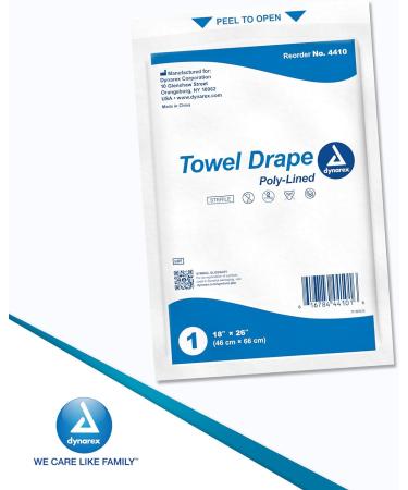 Dynarex Disposable Towel Drapes Sterile 18x26 - 50 Count Box for Medical & Surgical Use - Buy Online on GoSupps.com