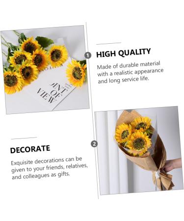 Zerodeko 4pcs Simulated Sunflower Wedding Decorations for Ceremony House Decorations for Home Sunflower Party Supplies Artificial Flower Bouquet Wedding D cor Silk Flower Props Household - Buy Online on GoSupps.com
