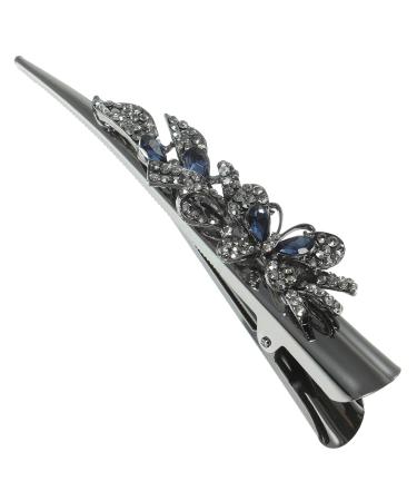 minkissy Alligator Hair Clips Rhinestone Hair Clips Decorative Hair Clips for Women's Hair Small Alligator Clips Thin Hair Fancy Clips for Women Sharp Mouth Clip Horn Clip Hairpin Metal