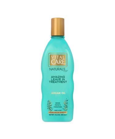 Vital Care Amazing Leave In Argan Oil Treatment - Gentle Keratin Complex Hair Treatment is Non-Stripping for Daily Use  Hydrating & Repairing - Abyssinian Oil and Silk Amino Acids