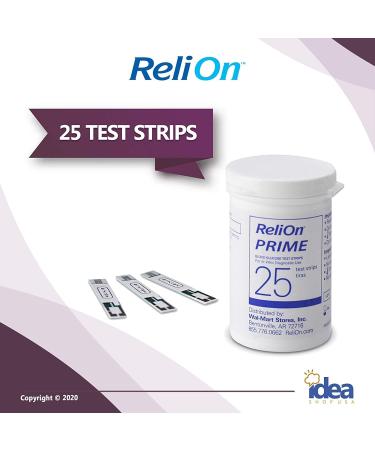 ReliOn Prime Blood Glucose Test Strips 25 Ct Bundle with Diabetes Care Guide - 2 Item Set - Buy Online on GoSupps.com