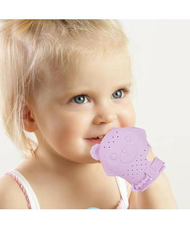 Appoo Silicone Bite - Self-Calming Teething Feasts for Infants | Food-Grade Anti-Drop Protection for Babies 3-12 Months - Violet - Buy Online on GoSupps.com