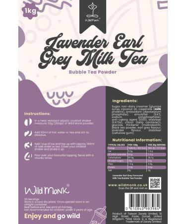 Lavender Earl Grey Milk Tea Premium Bubble Tea Powder (1 kg) 33 Servings - Make Bubble Tea at Home - Ideal for Frappes Coffee Boba Tea Milkshakes - Gluten Free Halal Certified - Buy Online on GoSupps.com