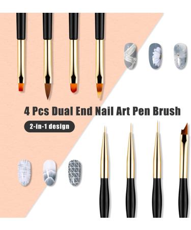 Sularpek Nail Art Liner Brushes Set - 4 Double Ended Brushes for Drawing, Painting, and DIY Design - Buy Online on GoSupps.com