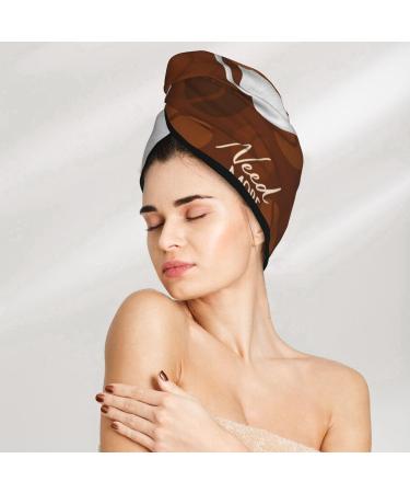 Sloths Need More Coffee Microfiber Hair Towel - Soft Super Absorbent & Quick Dry Wrap for Long Curly Thick Hair - Buy Online on GoSupps.com