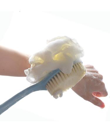 JAMSTONE 2-in-1 Shower Body Brush with Long Handle - Blue | Dry Brushing for Lymphatic Drainage & Exfoliation - Buy Online on GoSupps.com