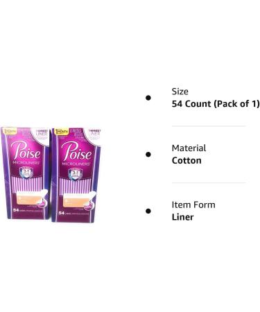 Poise Microliners Incontinence Panty Liners, Lightest Absorbency, Regular, 54 Count (Pack of 2) - Buy Online on GoSupps.com