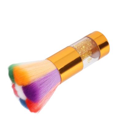 Verdant Touch Makeup Brush Rhinestone Inlaid Makeup Brush for Loose Powder Foundation and Nail Art Dust Removal Gold