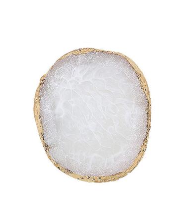 Nail art pallet 4 colors synthetic resin nail art palette painting design color gilded edge manicure nails DIY tools (white)