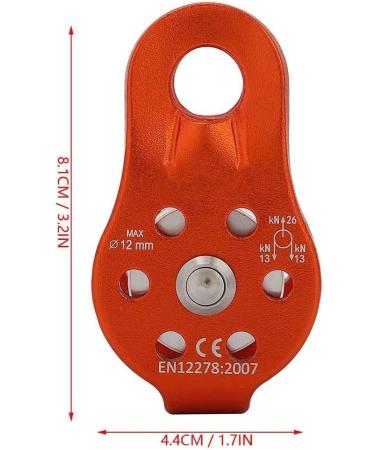 Starbun Pulley Wheel - Heavy Duty 26kN Aluminum Alloy Swivel Block for 12mm Rope - Orange - Buy Online on GoSupps.com