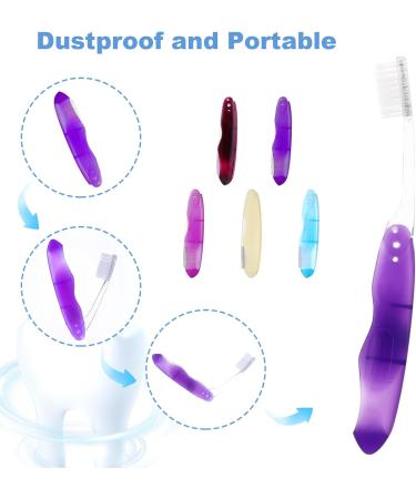 Ouligay 5-Piece Foldable Travel Toothbrush Set | Soft Bristle Portable Toothbrushes for Camping & Hiking - Buy Online on GoSupps.com