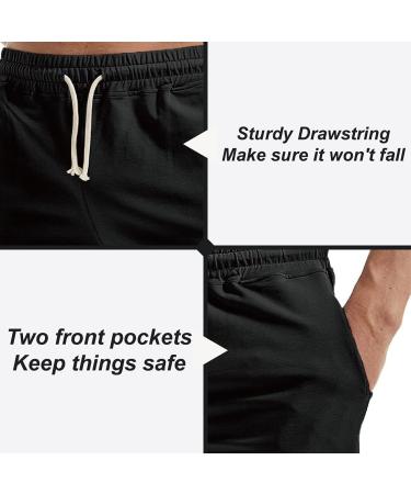 AIMPACT Mens 5 Inch Cotton Sweat Shorts with Pockets in Black - Size Medium | Perfect for Fitness & Running - Buy Online on GoSupps.com