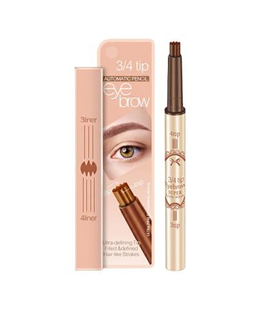 Microblade Eyebrow Waterproof Eyebrow | Eyebrow Makeup with Natural-Looking Microblading Eye Brow Pencil with -4 Tip for Mother Makeup Lover Pochy Dark Brown